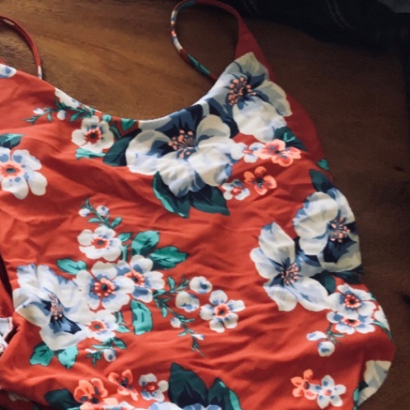 Aerie Red Floral One Piece Swimsuit - Picture 2 of 8